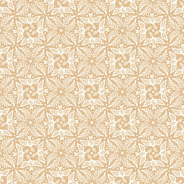 Hand drawn seamless pattern with birds Scandinavian folk decorative seamless bird and leaves texture