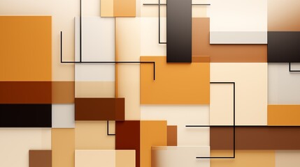 Warm brown abstract Neo Memphis, Cubism, Surrealism, Minimal style. Decoration art background. Abstract geometric illustration background. Templates for designs.