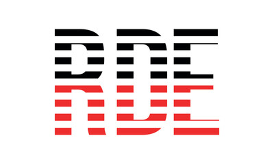 RDE three initial letter iconic line negative space minimal logo design vector template. monogram, abstract, wordmark, business, typography, minimalist, brand, company, flat, modern, unique, simple