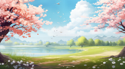 spring background, Ai generated image