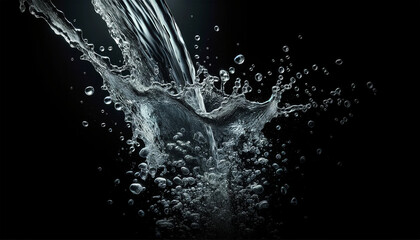 Splash of Water with Splashes and Droplets