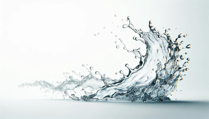 Splash of Water with Splashes and Droplets - obrazy, fototapety, plakaty
