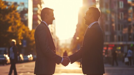 Smooth Focus,Businessmen shaking hands with the company's business consultants to agree on a contract of employment because the investment advisor has been successful