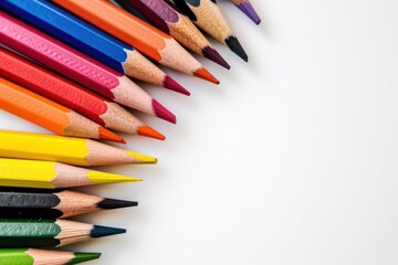 Fototapeta premium Arrangement of colored pencils isolated on white background