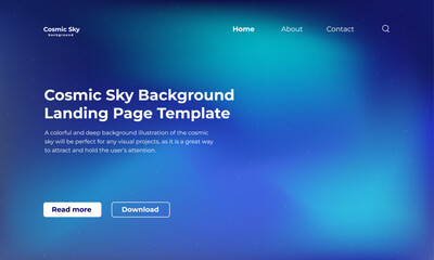 Cosmic sky with stars background illustration for landing page