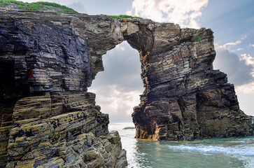 Las Catedrales beach is the tourist name for Aguas Santas beach, located in the Galician...