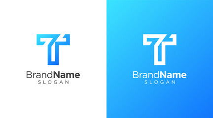 Letter T logo design for various types of businesses and company. colorful, modern, geometric letter T logo