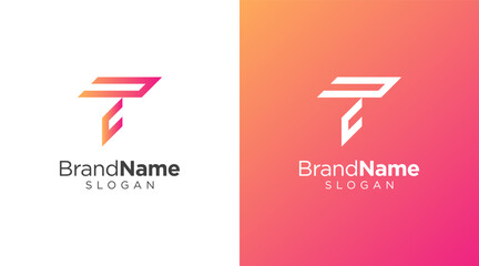 Letter T logo design for various types of businesses and company. colorful, modern, geometric letter T logo - obrazy, fototapety, plakaty