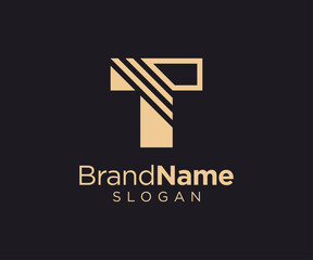 Letter T logo design for various types of businesses and company. Elegant, modern, luxury letter T logo