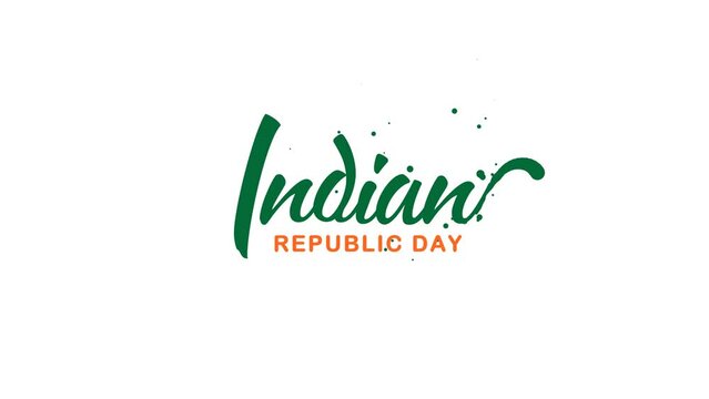 Indian Republic Day Text Animation. Great for Indian Republic Day Celebrations, lettering with transparent background, for banner, social media feed wallpaper stories