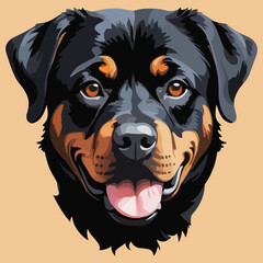 Rottweiler dog illustration design vector style perfect for mascot and cartoon design ai generate