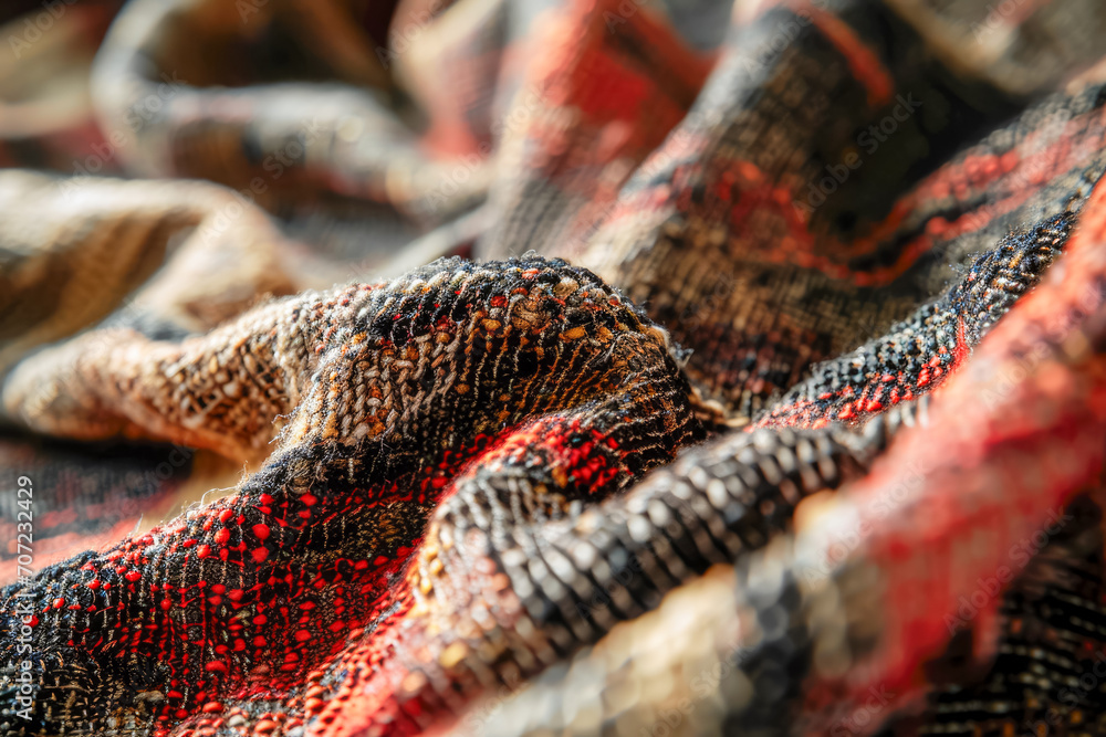 Aufkleber fabric texture with patterns and threads