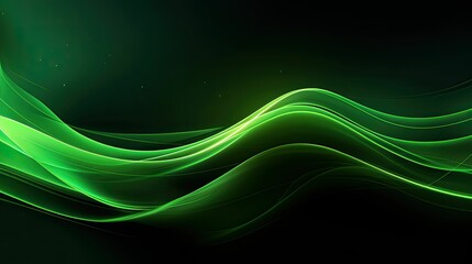 Green neon fluid, glowing futuristic abstract background, swirl, line, boxes, data transfer or equalizer, wallpaper