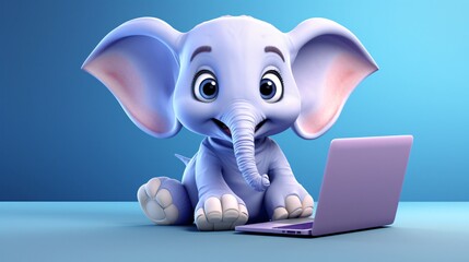 Tech-Savvy Pachyderm: Elephant with a Computer