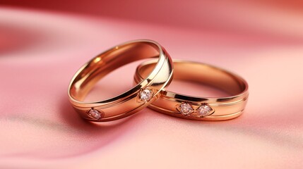 Pink Promises: Delicate Rose Gold Wedding Rings