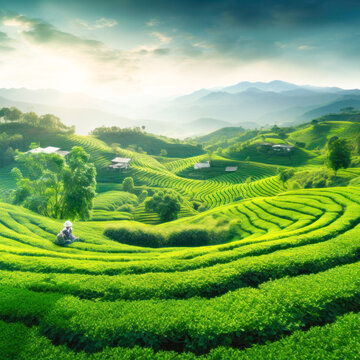 Green tea agriculture field