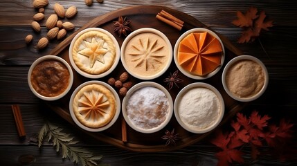 Obraz na płótnie Canvas Homemade dessert from mini apple pies decorated sugar powder.
