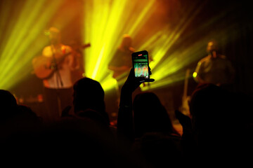 Silhouette of Crowd Enjoying Live Music Show
