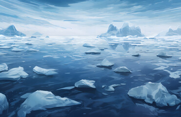 Polar Serenity: Artistic Views of the Arctic Seascape Landscape