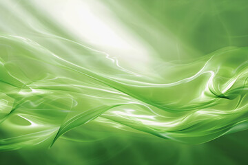 Abstract green background with wavy lines and curves.