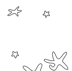 Starfish animals illusttration on white background 