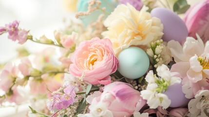 Obraz na płótnie Canvas Easter Blooms in Pastel Hues.