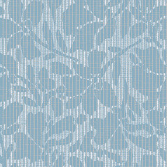Linen Texture Background printed with leafs Natural Seamless Pattern. Weaved Fabric for Wallpaper, Cloth Packaging, curtain, duvet cover, pillow, digital print pattern design - obrazy, fototapety, plakaty