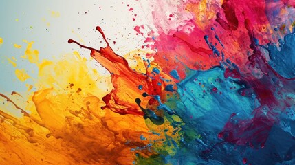 Colorful paint splashes isolated on white background. Abstract background