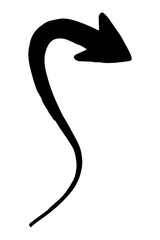 Hand painted arrow drawn with ink brush