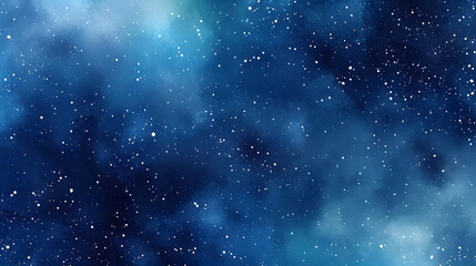 Blue watercolor space background. Illustration painting