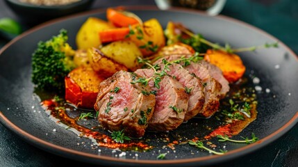 smoked pork fillet with vegetables