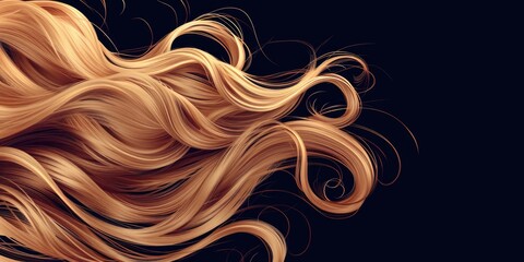 Abstract Golden Wavy Hair Background