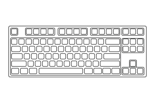 Gaming keyboard top view isolated on Background vector illustration eps