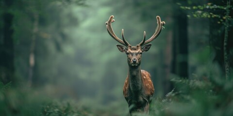 Majestic Stag in a Mystical Forest