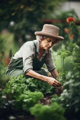 Naklejka na ściany i meble shot of a woman working in her garden