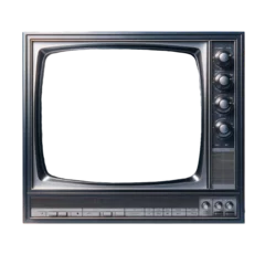 Fotobehang Vintage Vintage 1950s Television, Classic Retro Design, Isolated on Transparent Background  © Marc