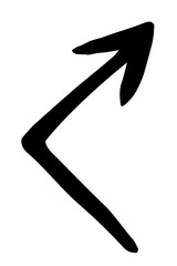 Hand painted arrow drawn with ink brush