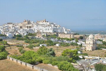 Ostuni a city  in the province of Brindisi, region of Apulia, Italy - obrazy, fototapety, plakaty