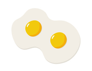 Fried eggs with double yolks. Vector illustration. Flat design.
