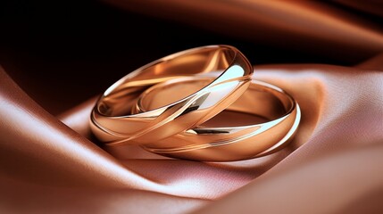 "A composition of interlocking wedding bands, symbolizing eternal love and commitment, captured in a timeless moment."
