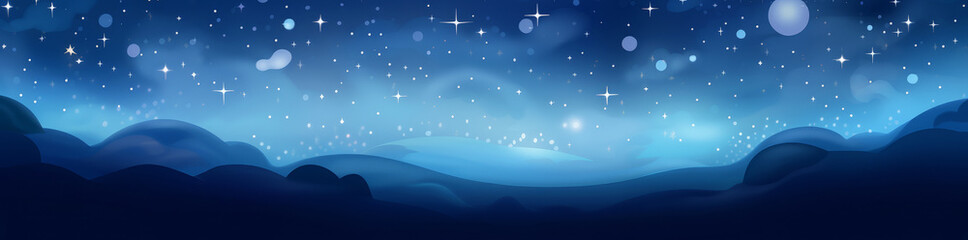 Fototapeta premium Blue space background with stars and light