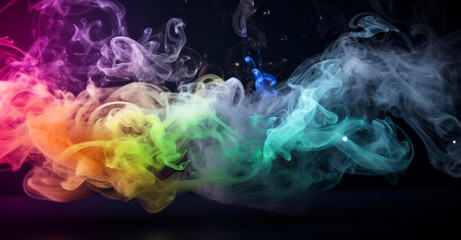 Fototapeta na wymiar Colorful smoke on a black background