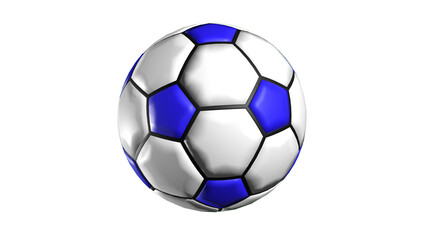 3D soccer ball isolated on transparent background, ready for design element.