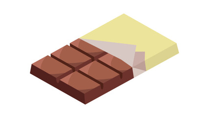 Chocolate bar vector. White background.

