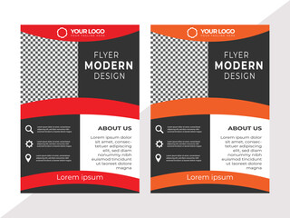 Set two color of modern creative minimalist corporate business flyer design vector template, Flyer Design Sale Create Eye-Catching. Flayer layout with A4 page, Professional unique flayer design.