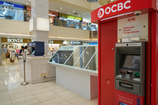 SINGAPORE - NOVEMBER 06, 2023: OCBC automated teller machine as seen at a shopping mall in Singapore.