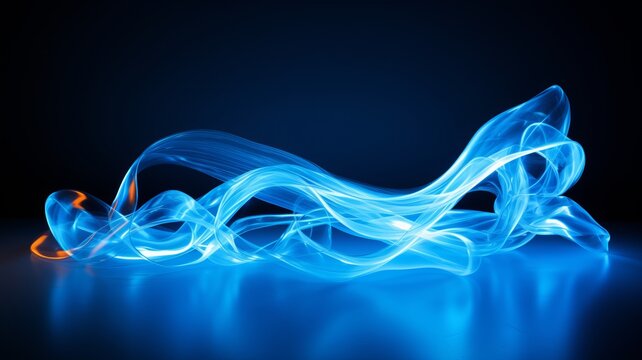 blue cyan light painting on simple background Isolated