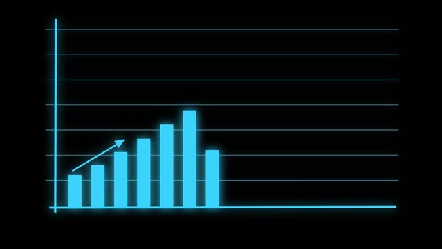 Abstract business growth and increasing graph chart animation background    