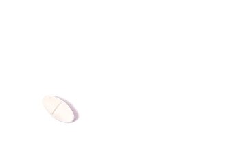 White Pill isolated on white background. Medical, healthcare, pharmaceuticals concept. Medical drugs pills