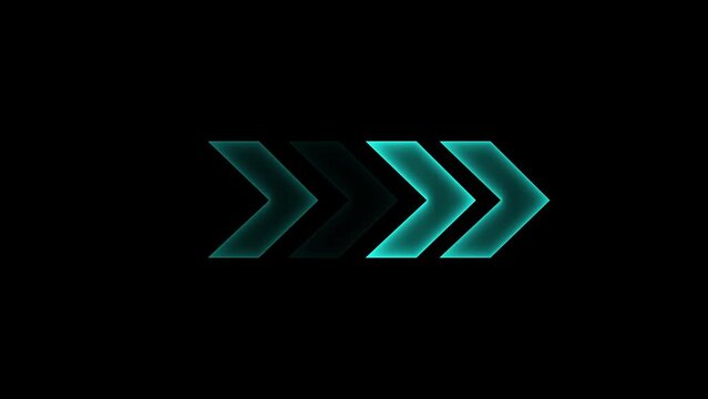 Abstract neon arrow swipe up icon animation background   